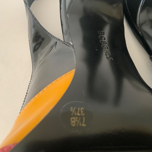 BCBGirls Stiletto Heel Pointed Toe Pump Black Green Red Yellow Slingbacks Shoes - Picture 11 of 12